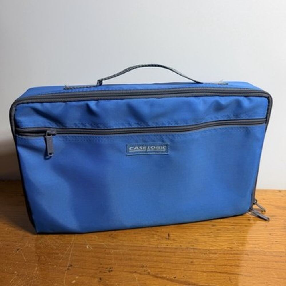 Vintage Case Logic Blue 30 Cassette Storage Carry Case Storage Nylon CP-30